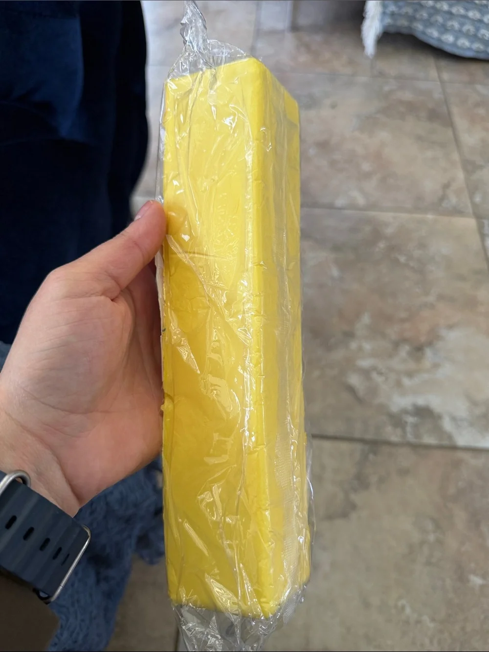 Yellow Butter Brick Package - Bold Blue Text 14 oz